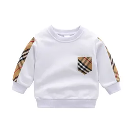 아기 소년 소녀 격자 무늬 스웨터 풀버 스프링 가을 아이의 옷장 긴 소매 스웨트 셔츠 어린이면 스웨터