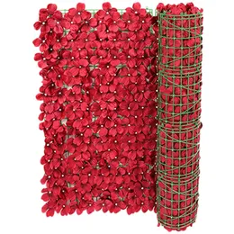 Artificial Ivy Flower Fence Screening Roll Privat Balkong Simulering Växter Utomhus Garden Courtyard Decor