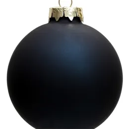 Promocja - 5 sztuk / Pak, Strona główna Wydarzenie Party Boże Narodzenie Xmas Dekoracji Ornament 80mm Malowane Navy Blue Glass Bauble Ball Matte 211105