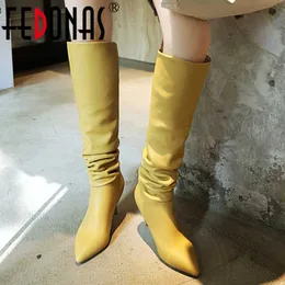 Fashion Sexy Over the Knee Boots Concise Designer High for Girls Wedding Night Club Party Shoes Woman 210528 GAI GAI GAI