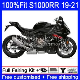 Fallenings حقن العفن OEM ل BMW S-1000 S 1000 RR S 1000RR Glossy Black S1000 RR هيكل السيارة 3no.9 S-1000RR S1000RR 19 20 21 S1000-RR 2019 2020 2021 100٪ تناسب الجسم