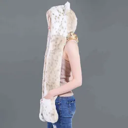 Europejska i Amerykańska Kreskówka Kapelusz Zwierząt Scarf Rękawiczki Jeden 100 CM Imitacja Futro Kapelusz Kobiety 211213