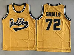 Tanie koszulki do koszykówki Bad Boy Notorious Big 72 Biggie Smalls Jersey Mężczyźni sport sportowy zszywana żółta jakość najwyższej jakości w sprzedaży