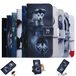 Cases For Samsung S23 Ultra Plus A14 5G M13 4G M33 M53 M23 F23 A23 Animal Print Leather Wallet Flower Lion Panda Dog Wolf Tiger ID Card Slot Flip Cover Holder Book Pouch