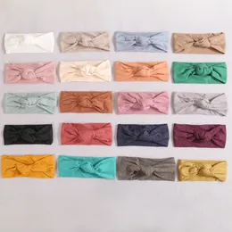 Noworodek żebrowany pałąk dla niemowląt Baby Single Knot Turban Głowy Okładki Knotbow Elastyczne Hairbands Dziewczyny Akcesoria do włosów