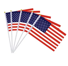 Mini Ameryka National Hand flag 21 * 14 cm US Gwiazdy i paski Flagi na Festiwal Uroczystość Parada Wybór Generalny SN2507