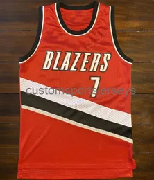 Erkek Kadın Gençlik No.7 Brandon Roy Red Basketbol Jersey Nakış Herhangi bir isim numarası ekleyin