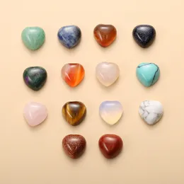 10mm Heart Natural Stone Cabochon Loose Beads Opal Rose Quartz Turquoise Stones Patch Face Healing Crystal Necklace Ring Earrrings Jewelry Making