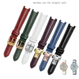 Peiyi Color Leather Watchband 14 * 8mm Damska Nadgarstek Wklęsły interfejs Wklęsły Nadaje się do Akcesoriów Watch SEE-4523 PGR7A 3051