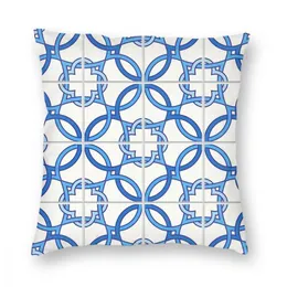 Cuscino/cuscino decorativo da viaggio a Lisbona, piastrelle portoghesi, copriletto blu Delft Azulejo, divertente federa per la casa