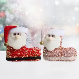 Boże Narodzenie prezent torby Santa Claus Cute Cekinowe Buty Trójwymiarowe Cukierki Skarpetki Xmas Dekoracji Wisiorek W-00862