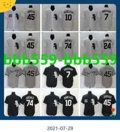 2020 Män baseball 10 Yoan Moncada Jersey 79 Jose Abreu 7 Tim Anderson 24 Yasmani Grandal Home Black White All Stiotths Pinstripe Flexbase