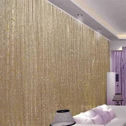 3x3m linha flash linha brilhante borla corda cortina janela janela decorativa divisor cortinas glitter vale decoração home 210712