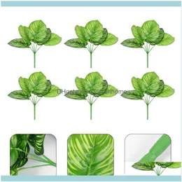 Dekorativa Blommor Kransar Festliga Party Tillbehör Hem Garden6PCs Konstgjorda Bonsai Inredning Vivid Calathea Växt Kreativ Skrivbord Ornament1 Dro