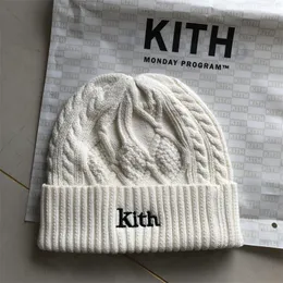 Kith beanie vinterhattar för män kvinnliga damer akryl manschetter skalle cap stickad hip hop haruku casual skallies utomhus julkl4v