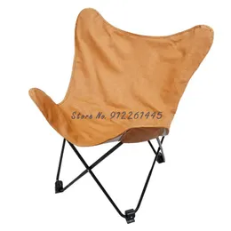 Camp Mobiliário nórdico minimalista couro borboleta cadeira lazer dobrável sofá preguiçoso recliner moon não-couro