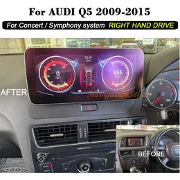 راديو سيارة دي في دي راديو أندرويد الوسائط المتعددة ل Audi Q5 2009-2015 ترقية نظام الحفل والسمفونية إلى 10.25 بوصة شاشة تعمل باللمس التنقل GPS في وحدة رأس Dash Head Stereo