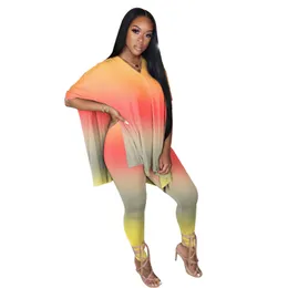 5XL Plus Size Women Clothing Two Piece Set Top and Pants Party Club Outfits Tie Dye Oversize Tracksuit Women 2 Piece Summer Sets X0428
