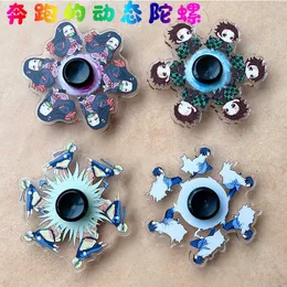 2021 Ny Anime Demon Slayer Running Fidget Relief Rodent Hand Spinner Kids Toy Fingertip Gyro Bearing Mute GiftscuteGift G1019