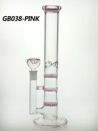 Glass Hookah Bongs Pipes (38) mm Vaso de precipitados de 12 pulgadas con tazón de 14 mm 350G / Pc para GB038