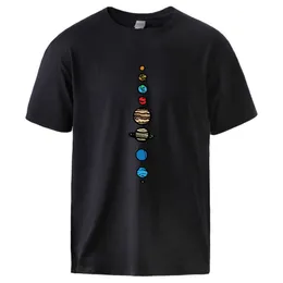 Solar System Planets Colour T-shirt Man Causal Short Sleeve Tops Tshirt 2020 Hot Sell Man Brand Cotton T shirts Male Workout Top X0621