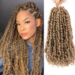 Lans passion twist hår 24 "förvistad passion twist virkning hår för slingra virkade flätor för svarta kvinnor passion vändningar flätning hår ls01