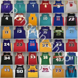 Retro basket Bibby Garnett Nash Barkley Johnson Durant Curry Iverson Rodman Hill Williams Webber Olajuwon McGrady Mutombo Payton Wade Jerseys