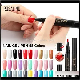 En steg gel nagellack penna 5ml 58 färger suga av topp vit nagelborste penna naglar konst semi permanent UV hybrid ky0ru 8f4ye