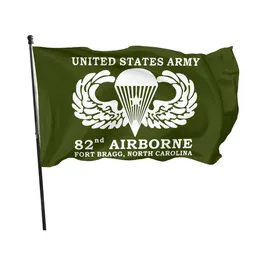 ABD Ordusu 82nd Havadan Fort Bragg North Carolina Bayrakları 3 'x 5'FT 100D Polyester Açık Banner İki Pirinç Grommets ile Yüksek Kalite Canlı Renk