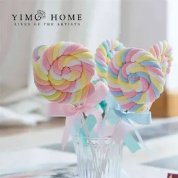 Simulering Marshmallow Lollipop Fake Candy Barn Pokagraf Skytte Props Dessert Table Bedroom Layout Scene Dekoration 210925