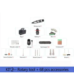 12V Lithium-Ionen-kabelloser Rotationswerkzeug-Kit elektrischer Mini-Bohrer mit sechs Geschwindigkeitsanpassung tragbar