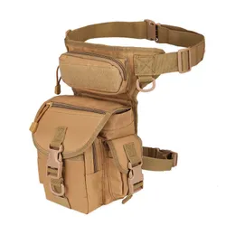 Män Canvas Drop Leg Bag Waist Bag Fanny Pack Belt Hip Bum Militär Travel Multi-Purpose Motorcycle Messenger Shoulder Bags Q0721