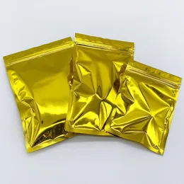 500 sztuk Resealable Gold Aluminiowe Worki do pakowania folii Zawór Zabezpieczenia z pakietem zamek do suszonej nakrętki spożywczej