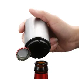 Tryck på Push Down Automatic Beer Bottle Opener Magnet Rostfritt stål Vin Soda Cap Remover Restaurang Bar Kitchen Tools