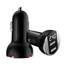 Accic Universal Car CiGarette Adapter DC 12-24V 5V 2.4A двойной USB-порт с дисплеем автомобиля для iPhone Xiaomi Huawei автомобиль