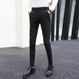 Męskie spodnie 2021 Najnowsze Brytyjskie Styl Black Slim Fit Skinny Suit Pant Formalne Długie Spodnie Mężczyzna Jakość Stretch Casual Men