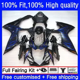 Injection Fairings for Suzuki GSXR600 K11 GSXR750 23NO.12 GSXR 600 750 CC Blue Flames 600CC 11 12 14 15 16 17 GSXR-600 750CC 2011 2012 2014 2014 2015 2016 2017 OEM الجسم