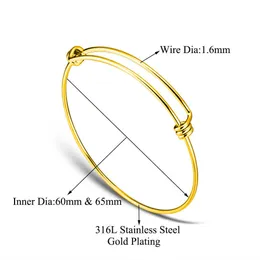 10pcs/lot Grace Moments Bracelet & Bangle 100% Stainless Steel Cuff Bracelets Women Fashion Jewelry Wire Cable Bangle Adjustable Q0717
