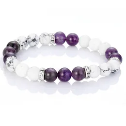 Natural Amethyst Bead Bracelet Lava Stone Bead Distance Bracelet For Friends Healing Balance For Men Women