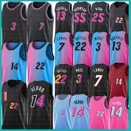 Custom Basketball Jerseys Mens Youth Kids Tyler Herro Jimmy Butler Jersey 14 22 3 7 Bam Ado Dwayne Dwyane Wade Kyle Lowry Robinson 13 55 75th anniversary