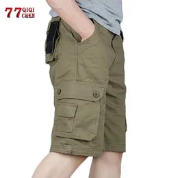 Cargo Shorts Men Summer Casual Beach Cotton Masculino Plus Size 46 Multi-Pocket Baggy Overall Short Trousers Men's