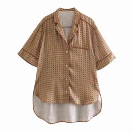 Geometric Print Womens Spring Pajama Set Short Sleeve Blouse And Loose Top For Casual Wear S8682 From Mu01 13.06 DHgate.Com