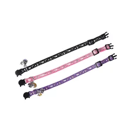 2021 Wholesale Quick Release Kitten Cat Collar Bling Sequins Puppy Dog Collar With Cute Bell Safety for Kitten Dog Justerbar