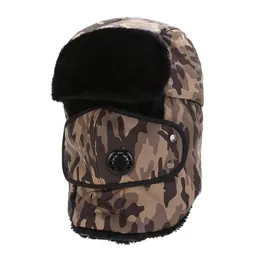 Trapper Hat Winter Czapki Kapelusze Trooper Ciepły kapelusz Fleece Earmuffs Ski Wiatroszczelna maska ​​z klapami uszymi Ushanka Bomber Fur Hats