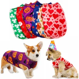 12 Kolor Hurtownie Wakacje Zwierzęta Koszt Koszulka Dog Odzież Festiwal Puppy Cute T-shirt Odzież Oddychająca Kot Dogs Odzież do Halloween Boże Narodzenie Walentynki A117