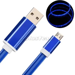 Luminous Led Flowing Light Magnetic Phone Cables Type c USB-C Micro Usb Charging Cable For Samsung htc lg Android pc