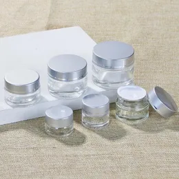 2022 Novo 5G 10G Cosmético Garrafa Vazia Fosco Clear Brown Glass Jars Refilleable EyeShadow Maquiagem Creme Creme Embalagem De Recipiente