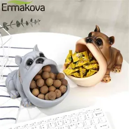ERMAKOVA creativo Bulldog francés caja de dulces estatua perro Animal figurita zapato gabinete almacenamiento de llaves sala de estar decoración del hogar 210924