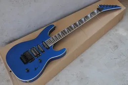 Guitarra eléctrica de cuerpo azul metálico con diapasón de palisandro, hardware negro, pastillas HSS, proporciona servicios personalizados