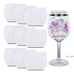 Drinkware Handle Case Sublimation Blank 10oz 12oz Wine Glass Tumbler Neoprenisolator Sleeve Hållare För DIY ORNAMENTS 0312